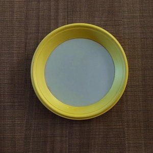 Yellow frame 4  Х 4  inch Round frame, round wall frame, round photo frame, round wooden frame, picture frame, embroidery frame