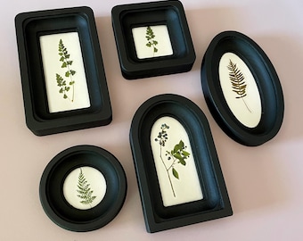 set of 5 black wooden frame 2х2 2х4:square,rectangular,round,oval,oval arch frame