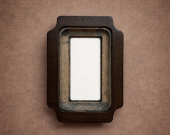 Rectangular Original Wooden Photo Frame, Dark Brown, Wall Decor