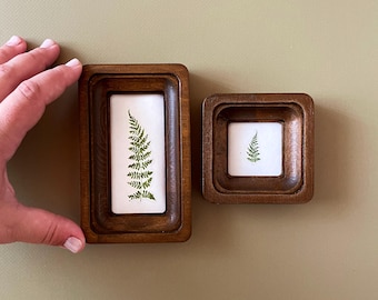 set of 2 brown frame:rectangular,square 2х2, 2х4,Classic Photo Frame