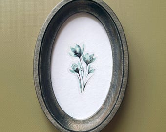 gray wooden oval frame,christmas gift