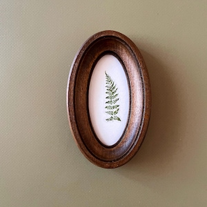 Miniature Oval Wooden Frames 2 х 4 inches  brown frame, natural wood frame, small brown frame