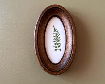 Miniature Oval Wooden Frames 2 х 4 inches  brown frame, natural wood frame, small brown frame