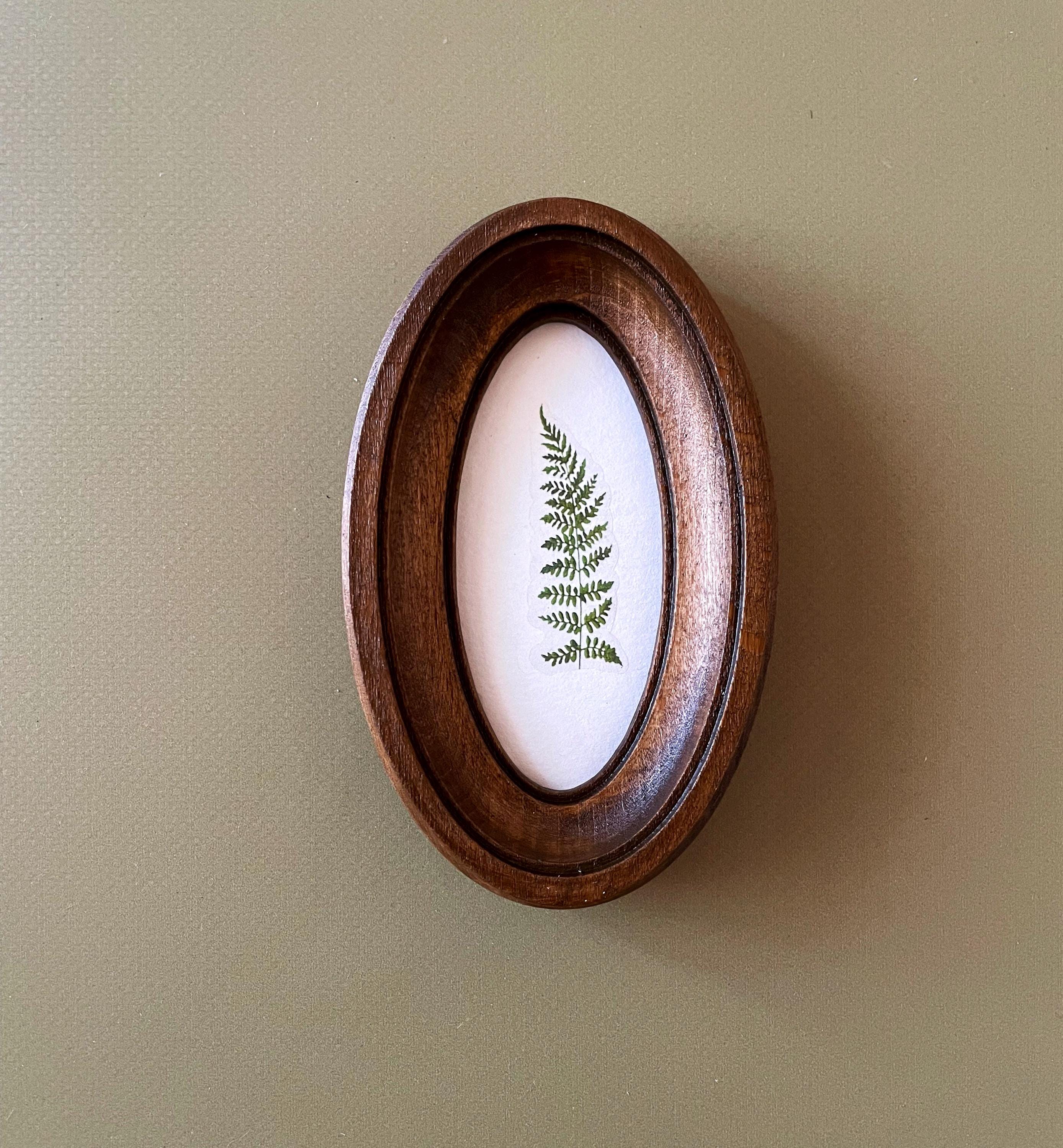 Miniature Oval Wooden Frames 2 х 4 Inches Brown Frame, Natural