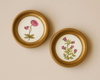 golden set of 2 round vintage frame,Size 2 - 16 inches,