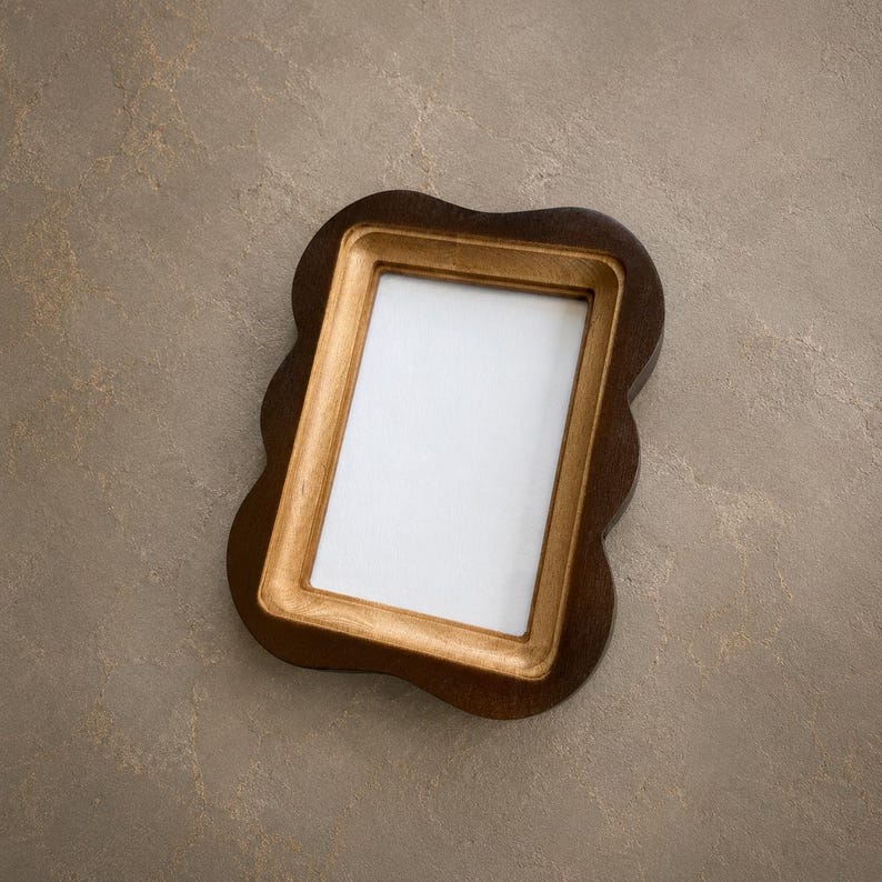 Wooden rectangular photo frame with an original shape, wall frame frame picture Housewarming gift image 5