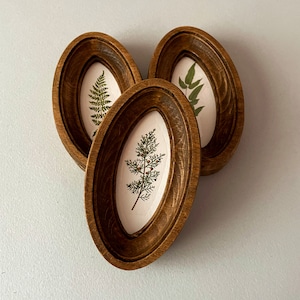 Brown oval frame size 2 x 4 inches Miniature oval  photo frame, mini oval wood frame