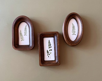 Set of miniature Wooden Frames 2 x 4" Oval Frame 2 x 4" Arched Frame 2 x 4" natural wood frame, small wall decor