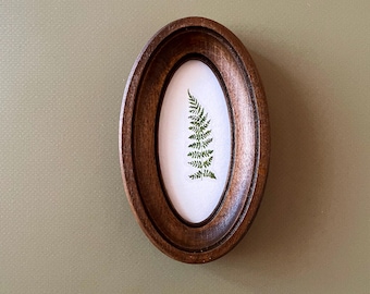 wooden oval frame, small photo frame, frame 2х4, brown frame, frame on the wall