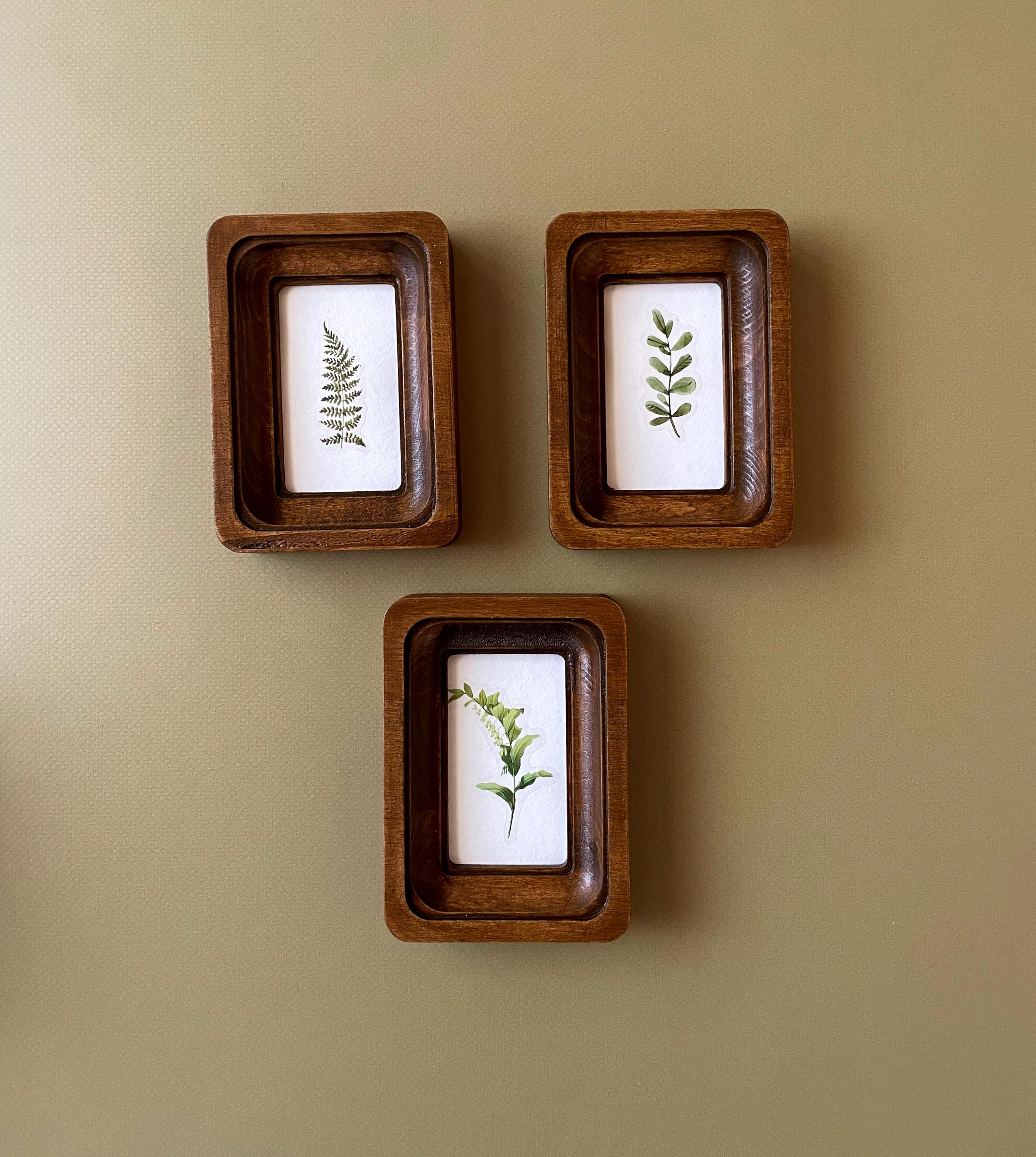 Set of Small Brown Frames,set of 3 Frame,mini Set Frames,rectangular ...