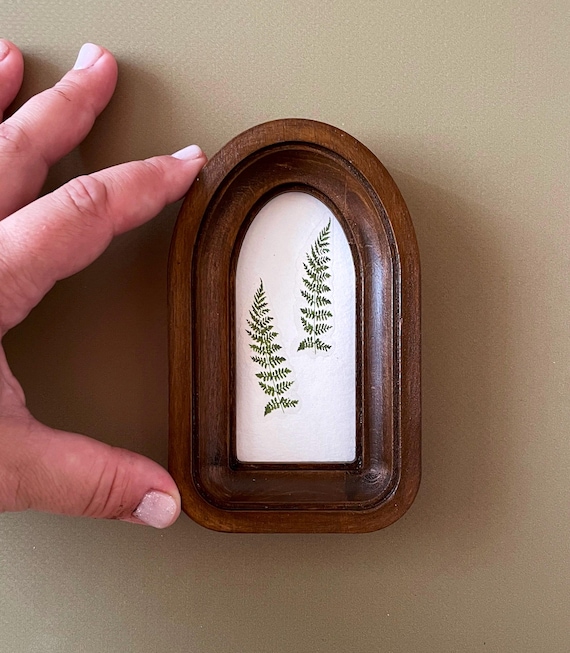 Miniature Wooden Frames 2 x 4 inch arched frame natural wood frame, brown arched frame, wood oval arch frame,