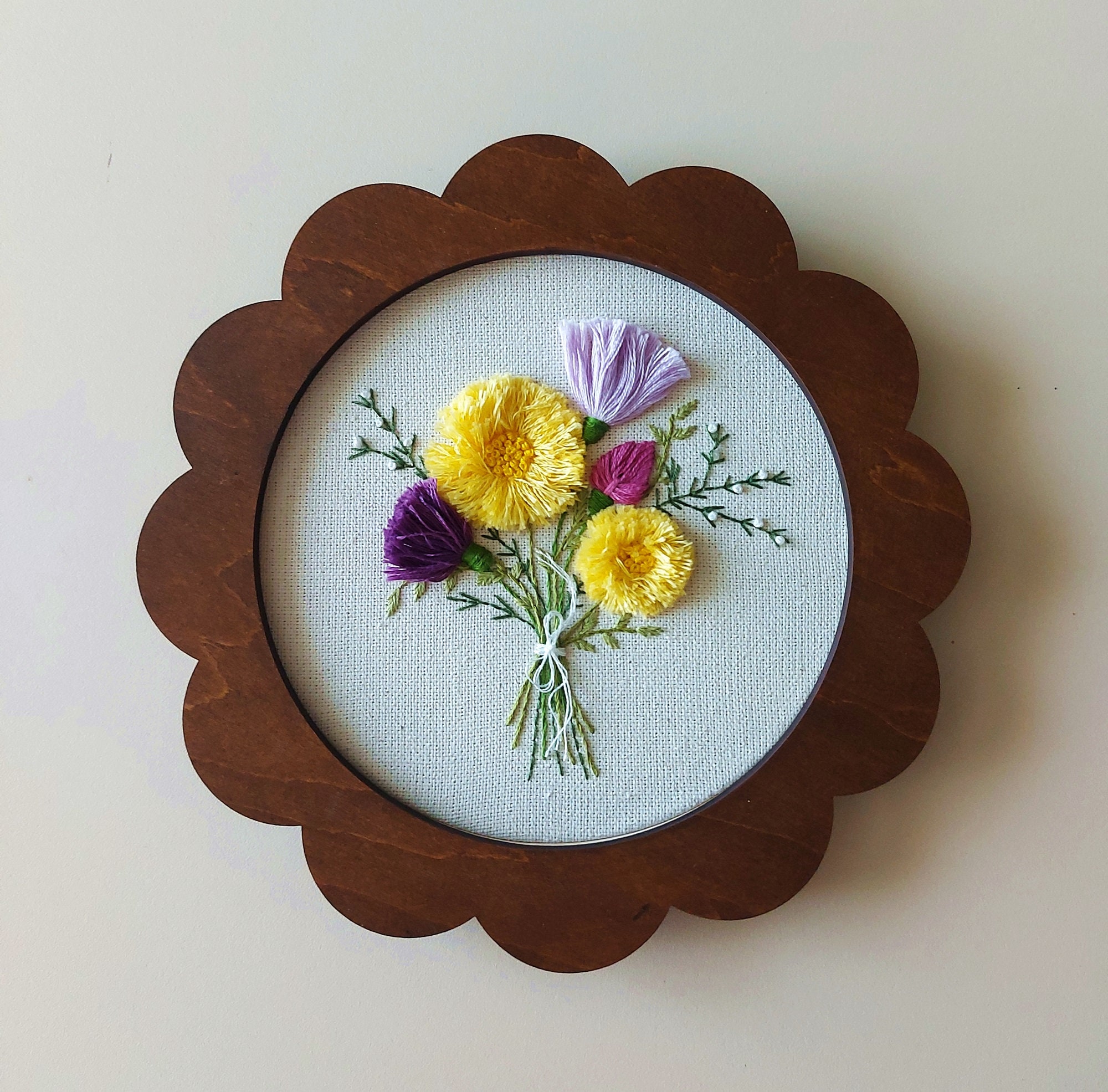 Embroidery round frame wooden display frame cross stitch Etsy