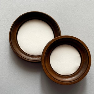 Brown circle frame, round photo frame, wooden picture frame all sizes 2-16 inches