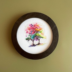 Round wood brown classic frame Size 2 - 16 inches