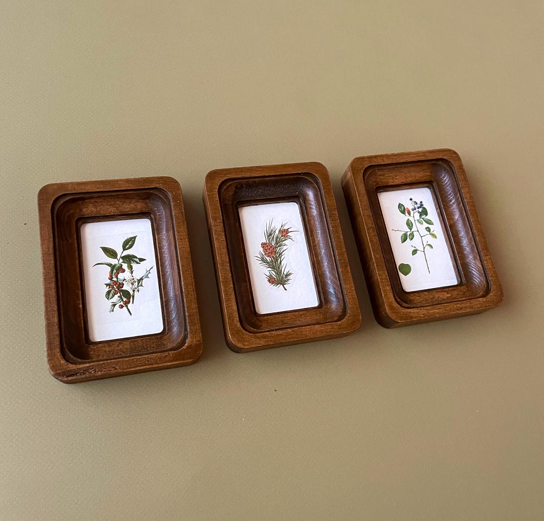 Set of 3 Small Brown Frames With Round Corners for Photos or Embroidery ...