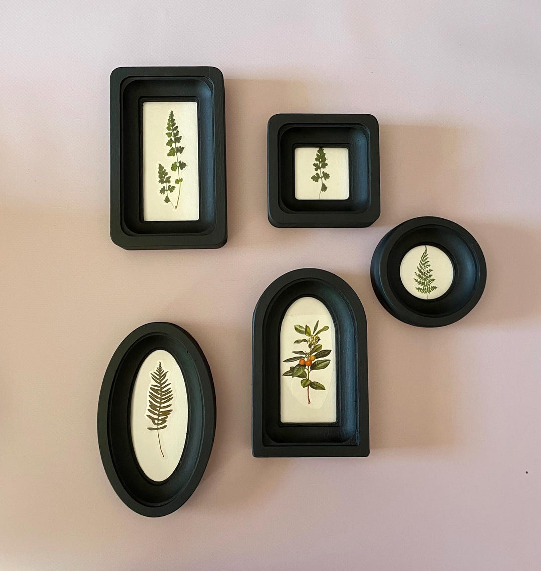 Black Set Miniature Wooden Frames,set of 5 Frame,square Frame 2х2 ...