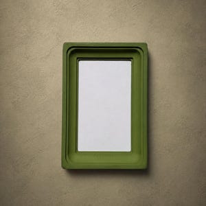 Cornice rettangolare in legno color verde palude, regalo di Natale