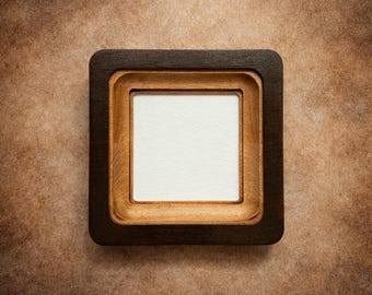 Square wooden photo frame for the wall