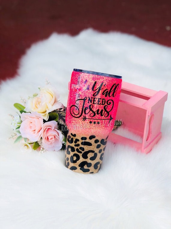 Hot Pink Cheetah Epoxy Tumbler