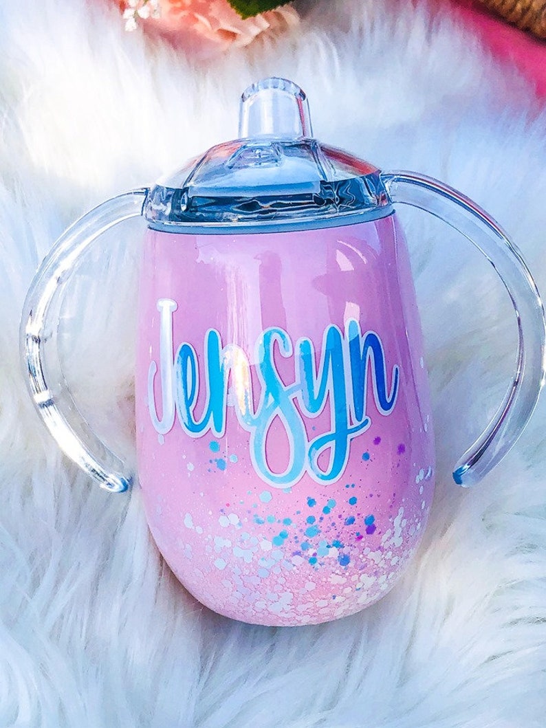 Glitter tumbler Glitter baby bottle Glitter sippy cup Girls Etsy