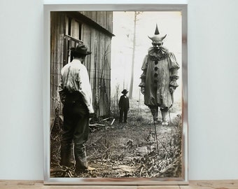 Evil Clown Portraits - Wierd Clown Art - Dark Carnival Print - Midjourney - Printable -Freak Show Ephemera