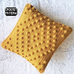 Bobble and Diamonds Crochet Pillow Pattern, pillow cover