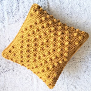 Bobble and Diamonds Crochet Pillow Pattern, pillow cover image 2