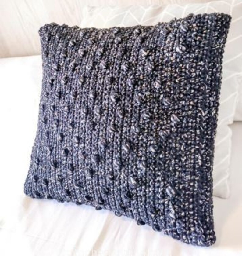 Bobble and Diamonds Crochet Pillow Pattern, pillow cover image 4