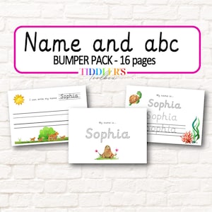 seguimiento de nombres, actividades de nombre, paquete de nombres personalizados, actividad del alfabeto, formación de letras, trabajo de letras, eyfs, actividad para niños pequeños, mi nombre