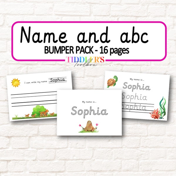 name tracing, name activities, personalised name pack, alphabet activity, letter formation, letter work, eyfs, toddler activity, my name