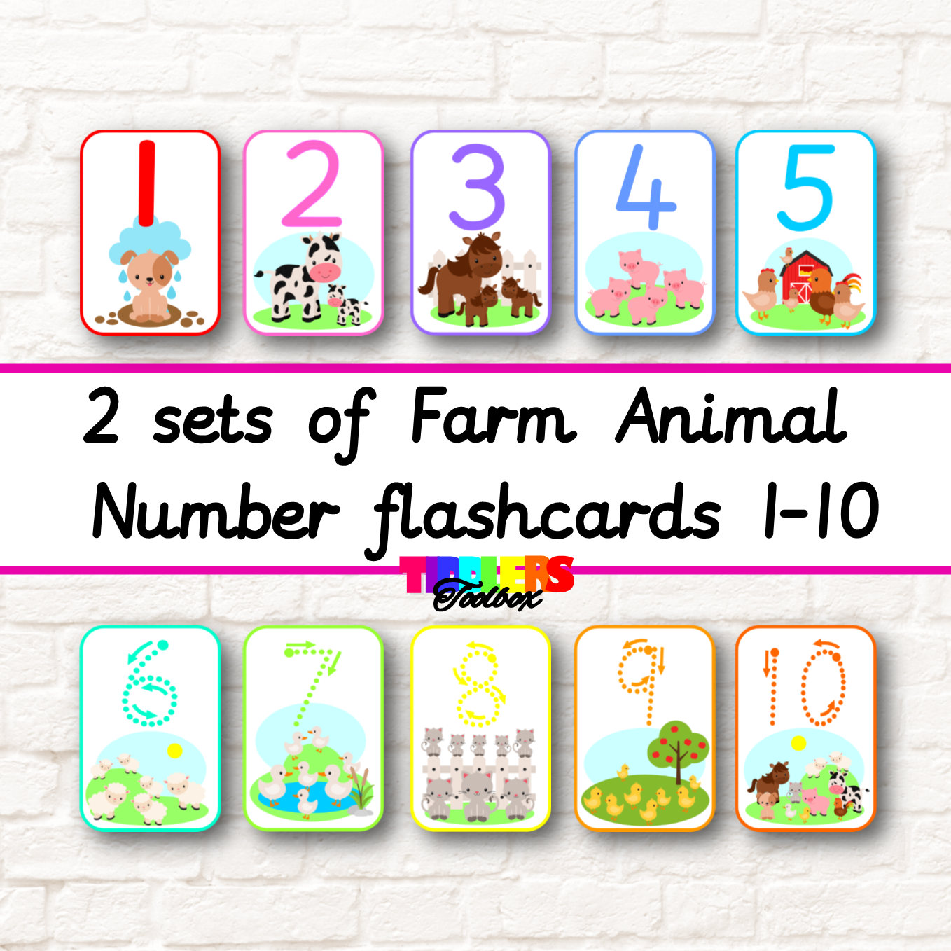 Digital Prints Prints Numbers Flashcards Maths Educational Toddler