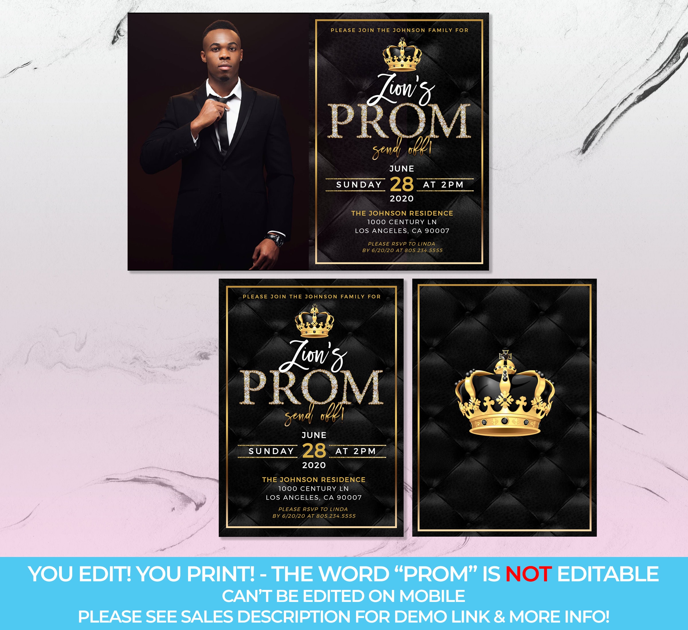 prom-send-off-flyer-prom-invitation-flyer-prom-party-invite-graduation-celebration-invites-diy