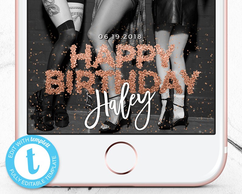 Happy Birthday Snapchat Filter Gold Birthday Snap Chat | Etsy