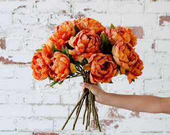 Artificial peony pale peach 54cm, diy wedding bouquets, luxury faux flowers