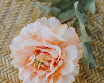 Artificial peony pale peach 54cm, diy wedding bouquets