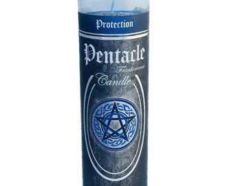 7 Day Glass Ritual Candle - Pentacle - Frankincense - Protection