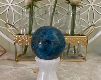 Selenite Sphere Stand - Hourglass Holds and charges various size of crystal spheres