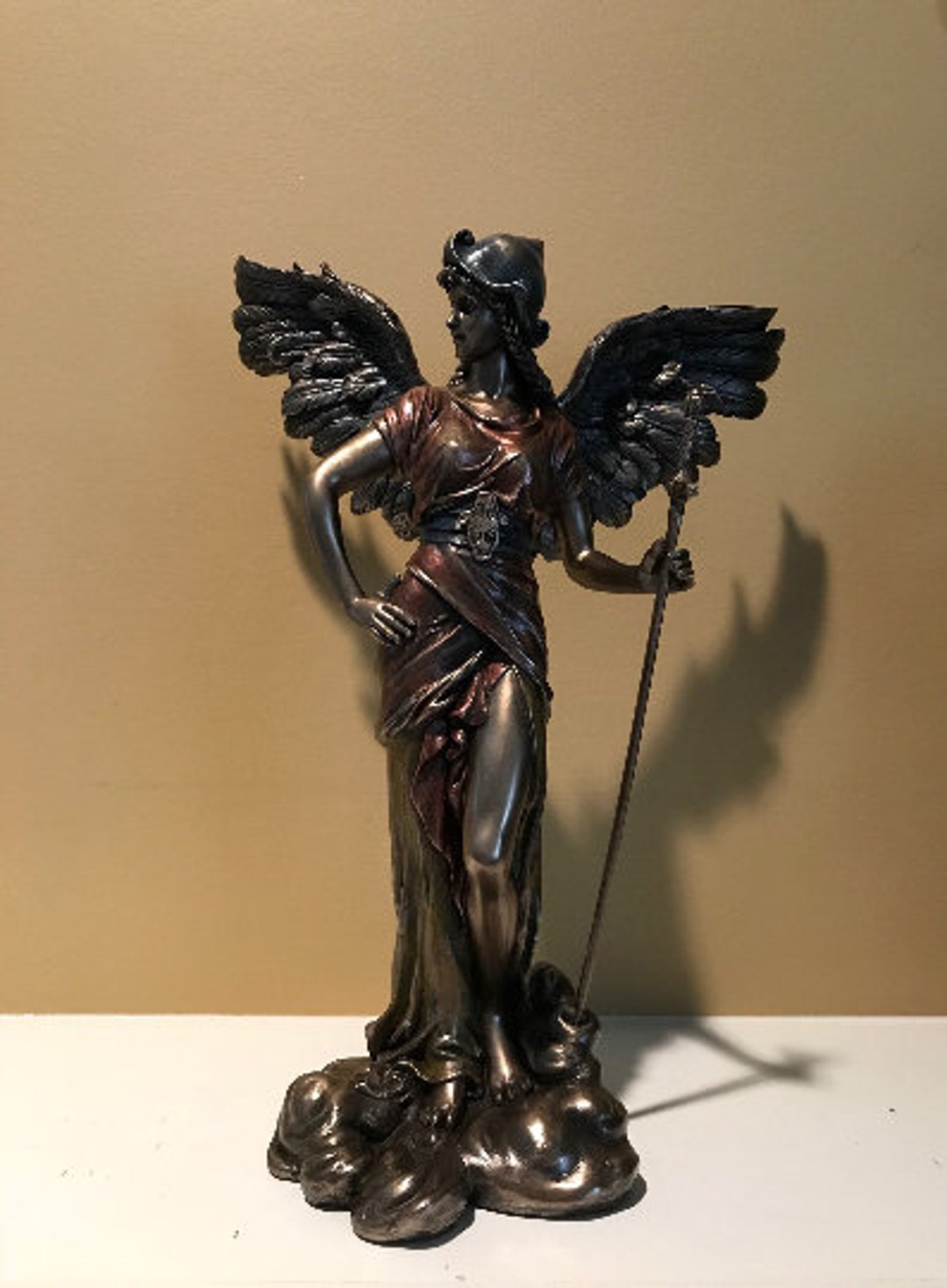 Statue Ange Gardien en bronze 65 cm POUR EXTÉRIEUR