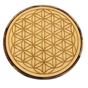 Wooden crystal grid - flower of life 5.75 inches