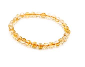 Beautiful 6 mm Citrine bracelet one size fits all Citrine crystals for positivity and prosperity