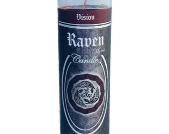 Raven 7 Day Glass Ritual Candle - Myrrh - Vision