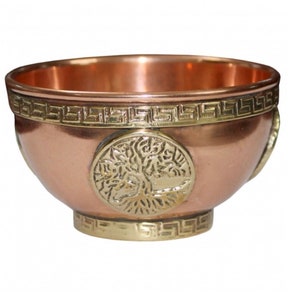 Copper Bowl Incense & Charcoal Burner - Tree of Life