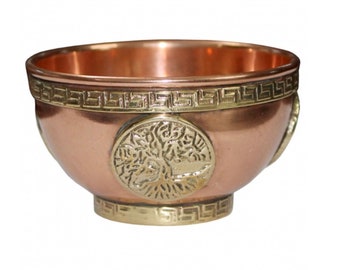 Copper Bowl Incense & Charcoal Burner - Tree of Life