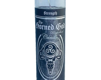 7 Day Glass Ritual Candle - The Horned God - Dragonblood - Strength