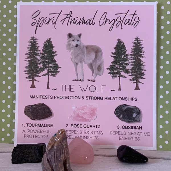 Spirit animal crystal gift set - The Wolf