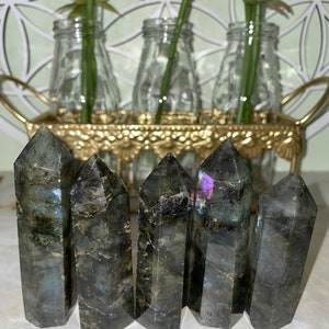 Beautiful labradorite obelisk