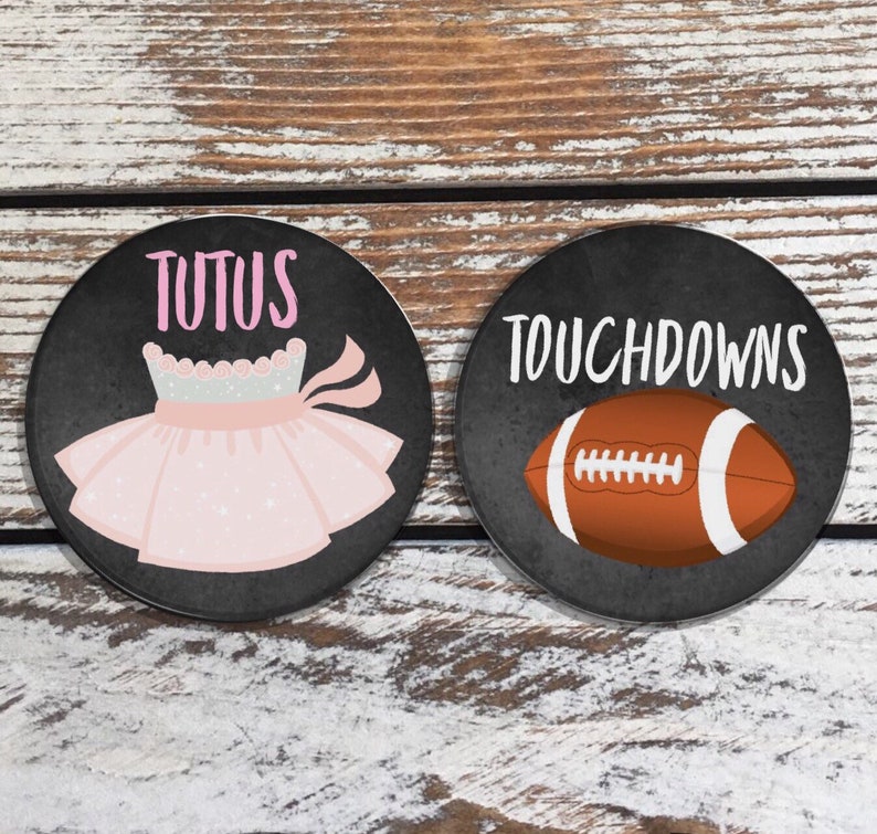 Gender Reveal pin buttons Girl button Boy Button soccer ball button