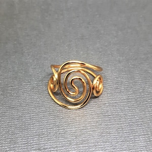 Woman's Double Swirl Handmade Gold Ring, Gift for her, Gift for girlfriend, Birthday,