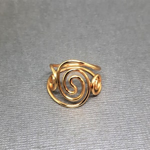 Woman&#39;s Double Swirl Handmade Gold Ring, Gift for her, Gift for girlfriend, Birthday,