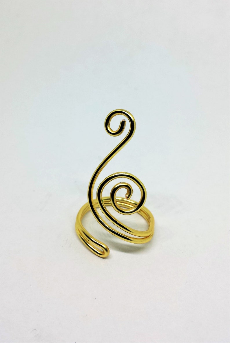 Swirl Adjustable Handmade Gold ring